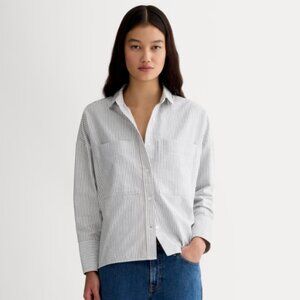 Everlane The Boxy Oxford in Black/White